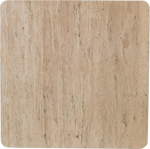 Meridian Furniture Livorno Handcrafted Stone Top Coffee Table Art Deco Accent for Modern Living Rooms Natural Travertine 99007Travertine-CT