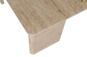 Meridian Furniture Livorno Handcrafted Stone Top Coffee Table Art Deco Accent for Modern Living Rooms Natural Travertine 99007Travertine-CT