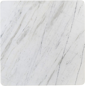 Meridian Furniture Livorno Handcrafted Stone Top Coffee Table Art Deco Accent for Modern Living Rooms White Genuine Marble 99007White-CT