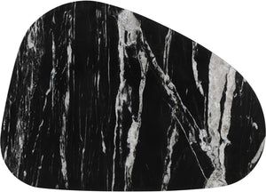 Meridian Furniture Messina Genuine Marble Coffee Table with Sculptural Triple Column Base for Modern Living Rooms Black Genuine Marble 99008Black-CT