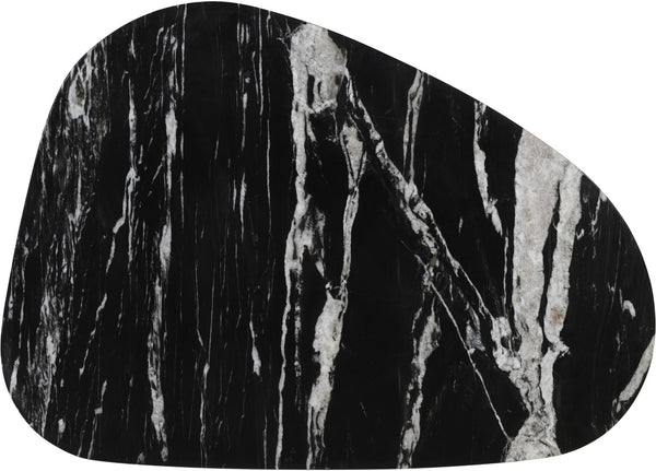 Meridian Furniture Messina Genuine Marble Coffee Table with Sculptural Triple Column Base for Modern Living Rooms Black Genuine Marble 99008Black-CT