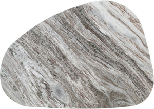 Meridian Furniture Messina Genuine Marble Coffee Table with Sculptural Triple Column Base for Modern Living Rooms Brown Genuine Marble 99008Brown-CT