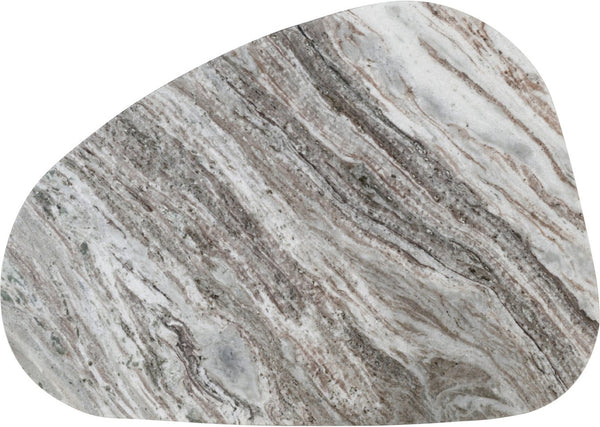 Meridian Furniture Messina Genuine Marble Coffee Table with Sculptural Triple Column Base for Modern Living Rooms Brown Genuine Marble 99008Brown-CT
