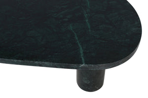 Meridian Furniture Messina Genuine Marble Coffee Table with Sculptural Triple Column Base for Modern Living Rooms Green Genuine Marble 99008Green-CT