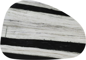 Meridian Furniture Messina Genuine Marble Coffee Table with Sculptural Triple Column Base for Modern Living Rooms Panda Genuine Marble 99008Panda-CT