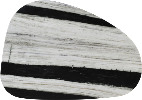 Meridian Furniture Messina Genuine Marble Coffee Table with Sculptural Triple Column Base for Modern Living Rooms Panda Genuine Marble 99008Panda-CT