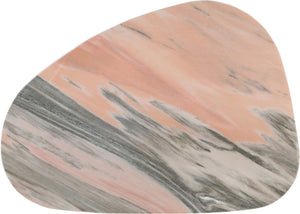 Meridian Furniture Messina Genuine Marble Coffee Table with Sculptural Triple Column Base for Modern Living Rooms Pink Genuine Marble 99008Pink-CT