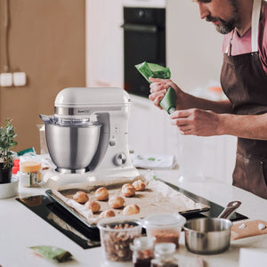 English Elm Geek Chef Tilt-head Stand Mixer Copper Motor Planetary Action 4.8qt Stainless Bowl White W1002P416197