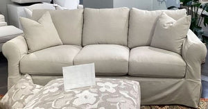 Fusion Sutton Sand Slip Cover Sofa - Plush Comfort With Removable Washable Cover For Easy Maintenance Sand W ,100% Cotton 9901-00 Sutton Sand Slip Cover Sofa