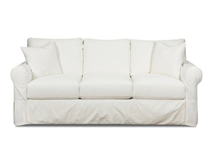 Fusion Sutton Snow Slip Cover Sofa - Plush Comfort With Removable, Washable Cover & Durable Design White W ,100% Cotton 9901-00 Sutton Snow Slip Cover Sofa