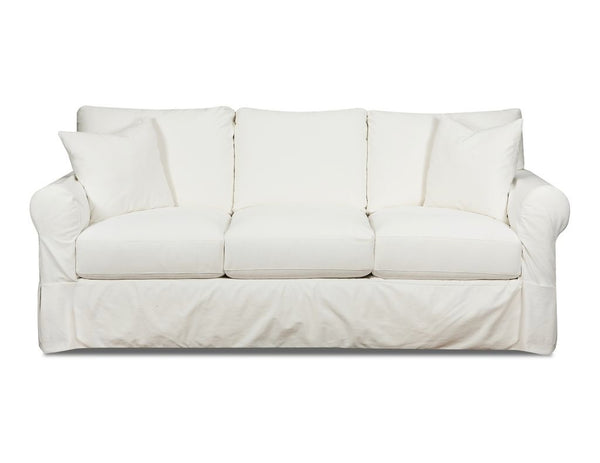 Fusion Sutton Snow Slip Cover Sofa - Plush Comfort With Removable, Washable Cover & Durable Design White W ,100% Cotton 9901-00 Sutton Snow Slip Cover Sofa