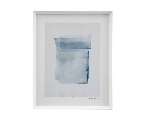 Basset Mirror Water Color Lens Ii Limited Edition Framed Print On Fine Art Cotton Rag Paper With White Molding Blue Wood Frame,Clear Glass 9902-046a
