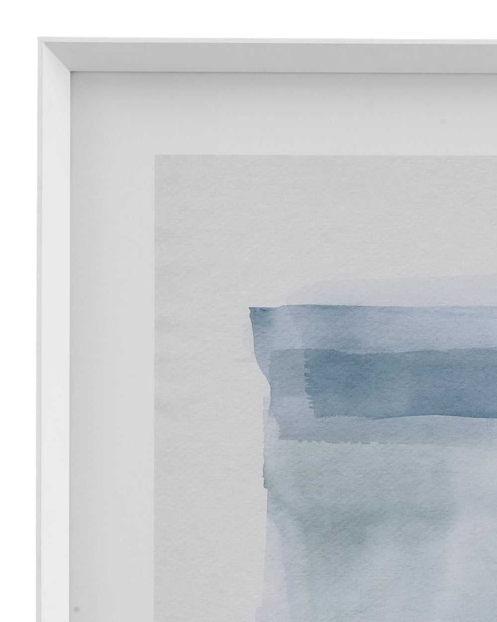 Basset Mirror Water Color Lens Ii Limited Edition Framed Print On Fine Art Cotton Rag Paper With White Molding Blue Wood Frame,Clear Glass 9902-046a