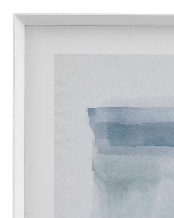 Basset Mirror Water Color Lens Ii Limited Edition Framed Print On Fine Art Cotton Rag Paper With White Molding Blue Wood Frame,Clear Glass 9902-046a