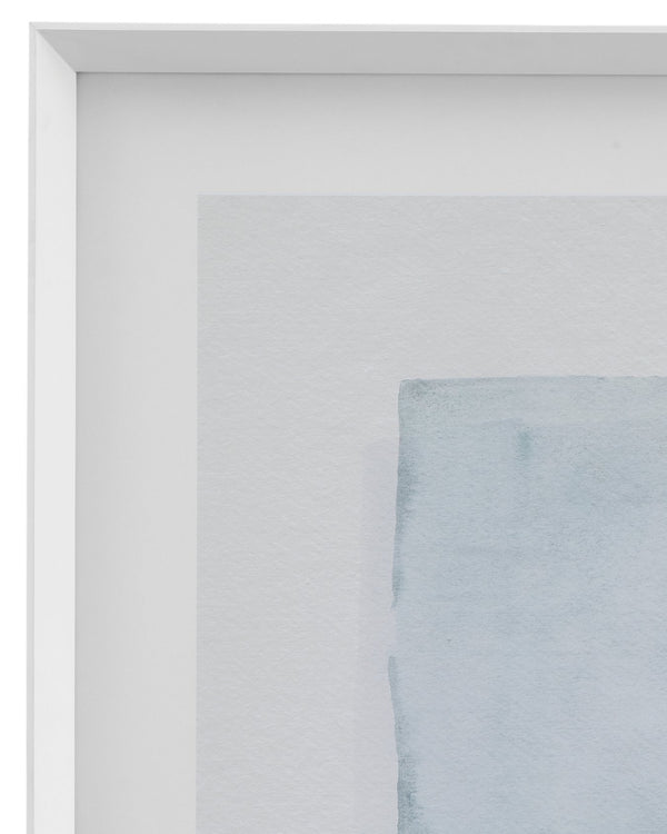 Basset Mirror Water Color Lens Ii Limited Edition Framed Print On Fine Art Cotton Rag Paper With White Molding Blue Wood Frame,Clear Glass 9902-046b