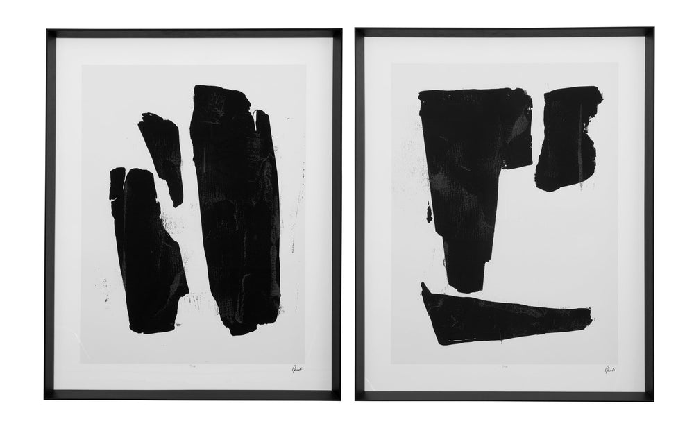 Basset Mirror Triple Block Print I - Stunning Artist-signed Framed Artwork With Elegant Matte Black Molding Black Wood Frame,Clear Glass 9902-120b