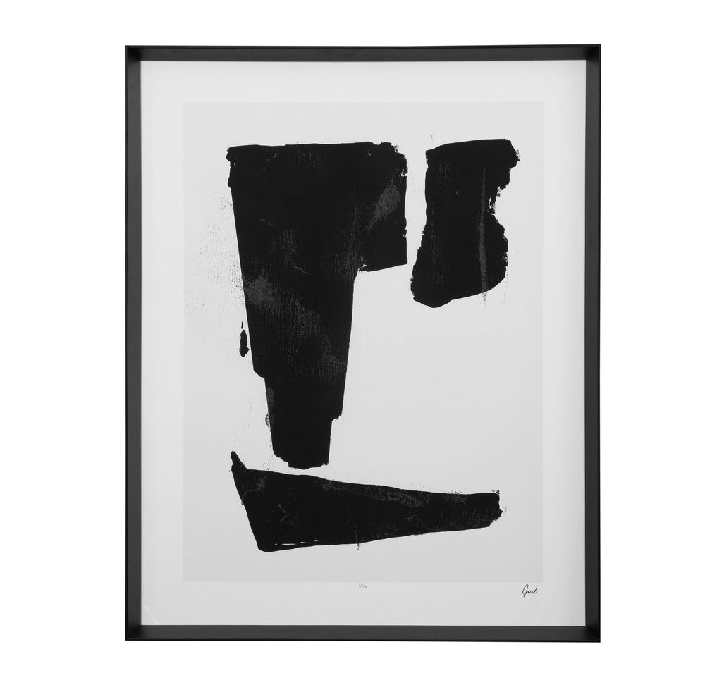 Basset Mirror Triple Block Print I - Stunning Artist-signed Framed Artwork With Elegant Matte Black Molding Black Wood Frame,Clear Glass 9902-120b