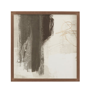 Basset Mirror Neutral Strokes Iv Framed Print - Elegant Artwork With Dark Walnut Frame And Carbon Black Matboard Cream Wood,Glass,Paper,Foam Core 9902-300e