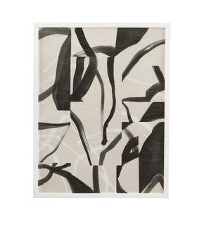 Basset Mirror Ink Framed Print - Artistic Maze Design In Elegant Matte White Frame For Modern Home Decor Gray Wood,Glass,Paper,Foam Core 9902-303a