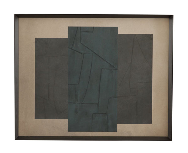 Basset Mirror Soft Slate Ii Framed Print In Elegant Black Oak Molding - Perfect Wall Art For Modern Decor Gray Wood,Glass,Paper,Foam Core 9902-311