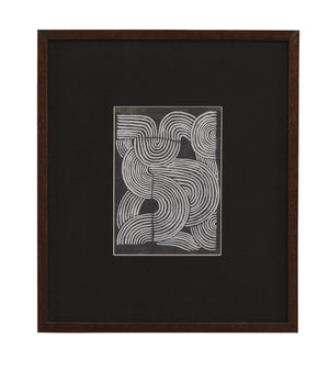 Basset Mirror Neutral Strokes Iv Framed Print - Elegant Artwork With Dark Walnut Frame And Carbon Black Matboard Black Wood,Glass,Paper,Foam Core 9902-314a