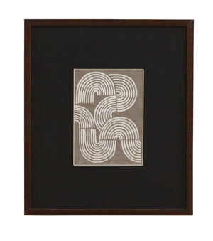 Basset Mirror Neutral Strokes Iv Framed Print - Elegant Artwork With Dark Walnut Frame And Carbon Black Matboard Black Wood,Glass,Paper,Foam Core 9902-314b