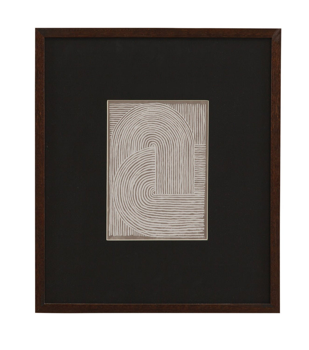 Basset Mirror Neutral Strokes Iv Framed Print - Elegant Artwork With Dark Walnut Frame And Carbon Black Matboard Black Wood,Glass,Paper,Foam Core 9902-314e