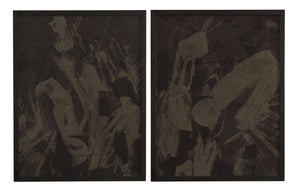 Basset Mirror Rain Shadow Framed Print Set Of 2 – Elegant Matte Black Frames For Stunning Wall Art Decor Gray Wood 9902-321-000