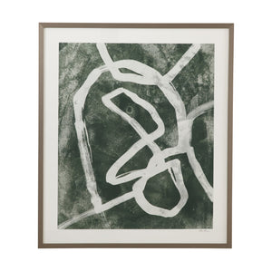 Basset Mirror Chalk Framed Print In Elegant Pewter Shadow Box Molding - Perfect For Home Or Office Decor Green Wood,Glass,Paper,Foam Core 9902-333b