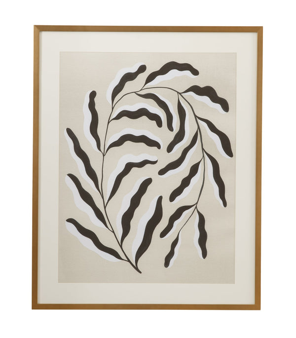 Basset Mirror Emerging Weeds Ii Framed Art Print In Elegant Gold Shadowbox With Soft White Matboard Accent Tan Wood,Glass,Paper,Foam Core 9902-336a