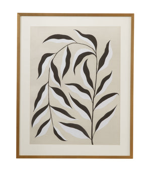 Basset Mirror Emerging Weeds Ii Framed Art Print In Elegant Gold Shadowbox With Soft White Matboard Accent Tan Wood,Glass,Paper,Foam Core 9902-336b