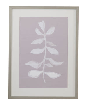 Basset Mirror Fresh Framed Print Of Elegant Greenery In Silver Shadow Box With White Mat For Stylish Decor White Wood,Glass,Paper,Foam Core 9902-339a