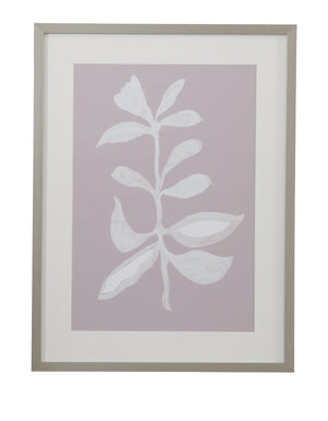 Basset Mirror Fresh Framed Print Of Elegant Greenery In Silver Shadow Box With White Mat For Stylish Decor White Wood,Glass,Paper,Foam Core 9902-339b