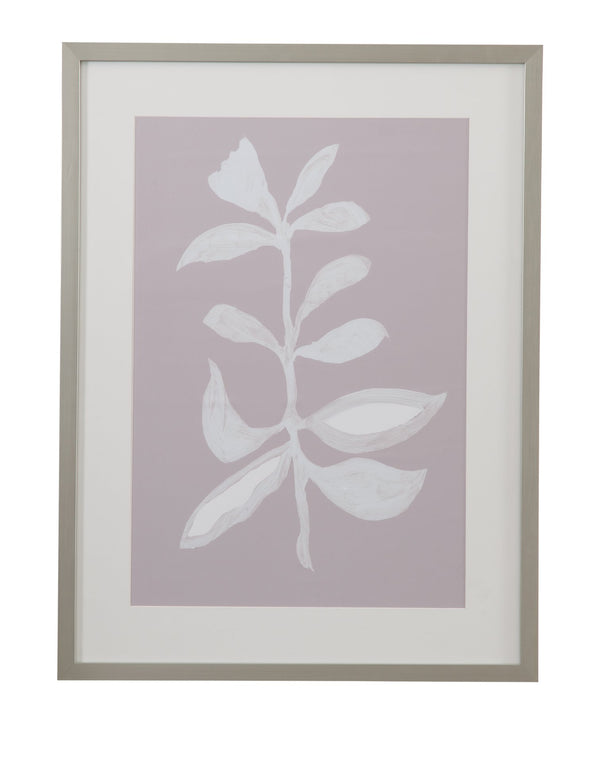 Basset Mirror Fresh Framed Print Of Elegant Greenery In Silver Shadow Box With White Mat For Stylish Decor White Wood,Glass,Paper,Foam Core 9902-339b