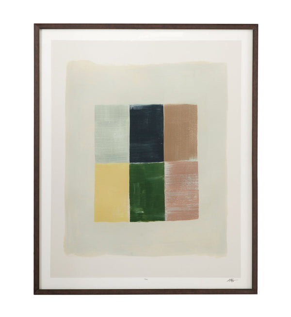 Basset Mirror Sunny Limited Edition Framed Print On Fine Art Cotton Rag Paper - Dark Walnut Frame Elegance Green Wood,Glass,Paper,Foam Core 9902-340a