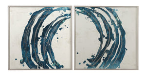 Basset Mirror Embellished Limited Edition Framed Print On Cotton Rag Paper In Silver Shadow Box Frame For Art Lovers Blue Wood,Glass,Paper,Foam Core 9902-341b