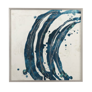 Basset Mirror Embellished Limited Edition Framed Print On Cotton Rag Paper In Silver Shadow Box Frame For Art Lovers Blue Wood,Glass,Paper,Foam Core 9902-341a