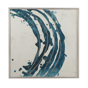 Basset Mirror Embellished Limited Edition Framed Print On Cotton Rag Paper In Silver Shadow Box Frame For Art Lovers Blue Wood,Glass,Paper,Foam Core 9902-341b