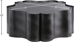 Meridian Furniture Eloise Sculptural Coffee Table with Artistic Base Detail for Stylish Modern Living Rooms Black Iron 99022Black-CT