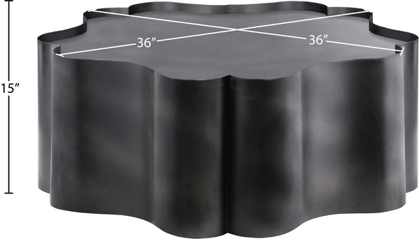 Meridian Furniture Eloise Sculptural Coffee Table with Artistic Base Detail for Stylish Modern Living Rooms Black Iron 99022Black-CT