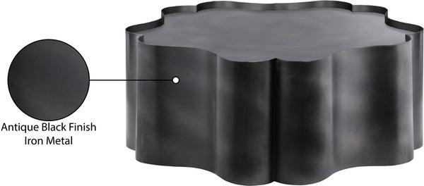 Meridian Furniture Eloise Sculptural Coffee Table with Artistic Base Detail for Stylish Modern Living Rooms Black Iron 99022Black-CT