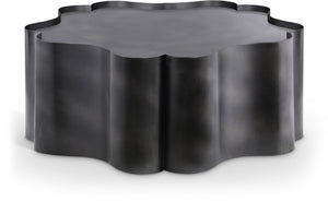 Meridian Furniture Eloise Sculptural Coffee Table with Artistic Base Detail for Stylish Modern Living Rooms Black Iron 99022Black-CT