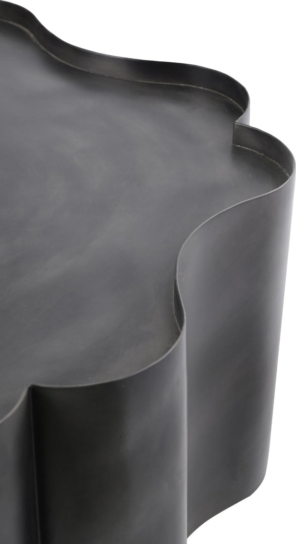 Meridian Furniture Eloise Sculptural Coffee Table with Artistic Base Detail for Stylish Modern Living Rooms Black Iron 99022Black-CT