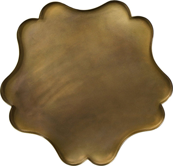 Meridian Furniture Eloise Sculptural Clover Forged Iron Accent End Table for Eclectic Modern Interiors Brass 99022Gold-ET
