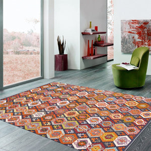 Pasargad Home Kilim Collection Handcrafted Reversible Wool Area Rug For Timeless Elegance   990247 8.06x11