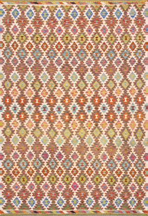 Pasargad Home Kilim Collection Handcrafted Reversible Wool Area Rug For Timeless Elegance   990248 7x10