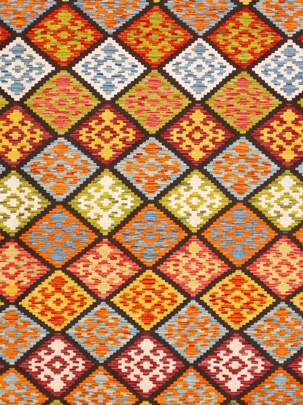 Pasargad Home Kilim Collection Handcrafted Reversible Wool Area Rug For Timeless Elegance   990256 8x11