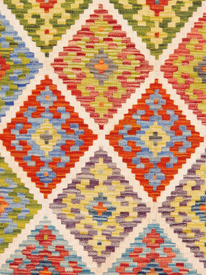 Pasargad Home Kilim Collection Handcrafted Reversible Wool Area Rug For Timeless Elegance   990257 4x7