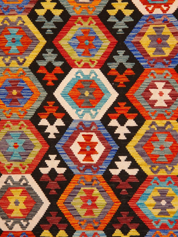 Pasargad Home Kilim Collection Handcrafted Reversible Wool Area Rug For Timeless Elegance   990258 8x11