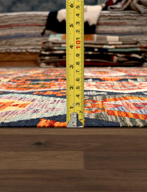 Pasargad Home Kilim Collection Handcrafted Reversible Wool Area Rug For Timeless Elegance   990258 8x11